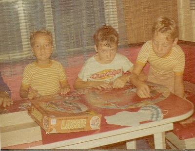 Young Mark Lanthier doing a puzzle