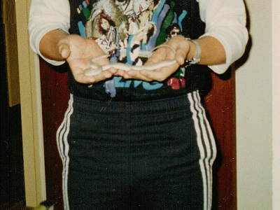 My snake being held