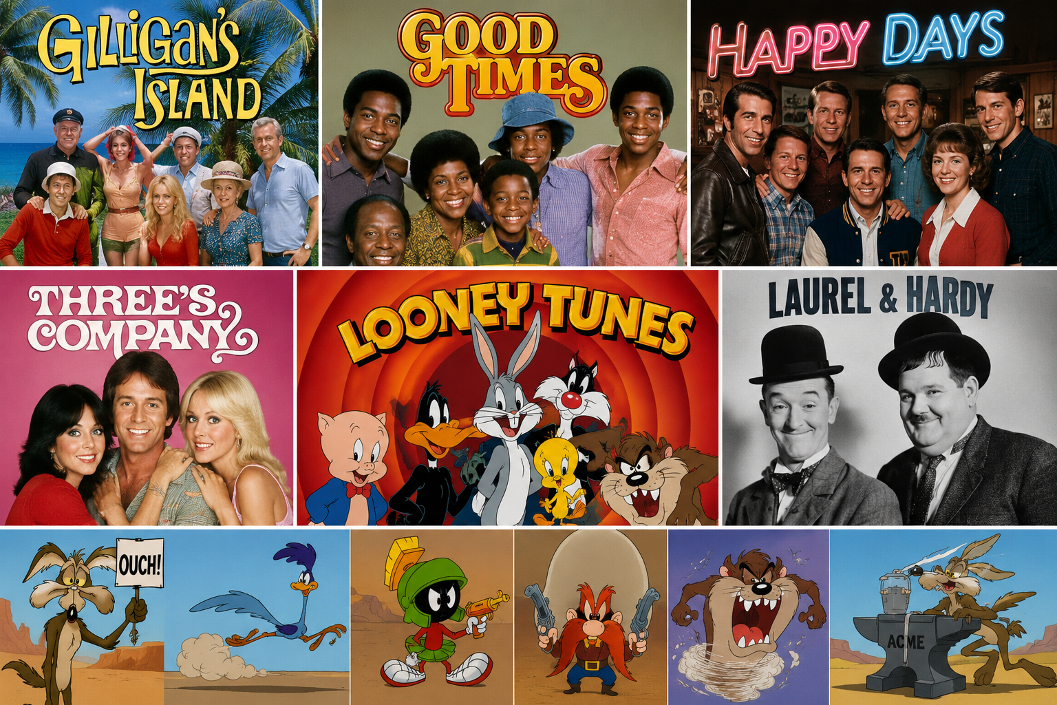Collage of various TV shows