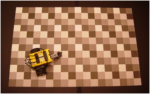 Robot on a patterned grid