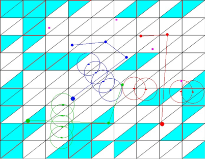 Snapshot of computed line formation paths