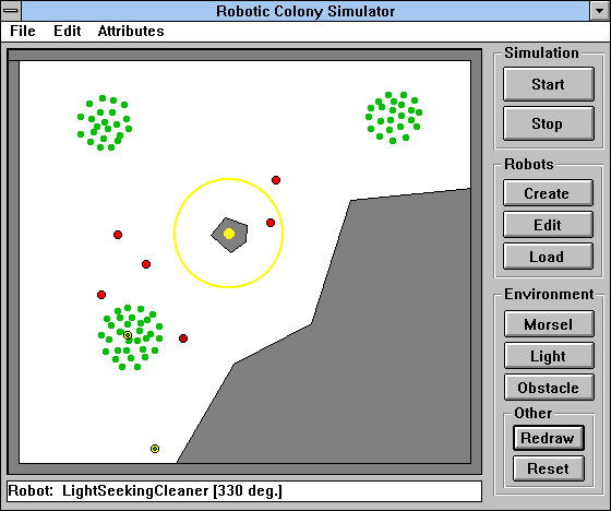 Robot colony simulation