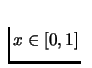 $x\in [0,1]$