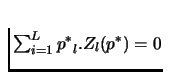 $\sum_{i=1}^L {p^*}_l.Z_l(p^*) =0$